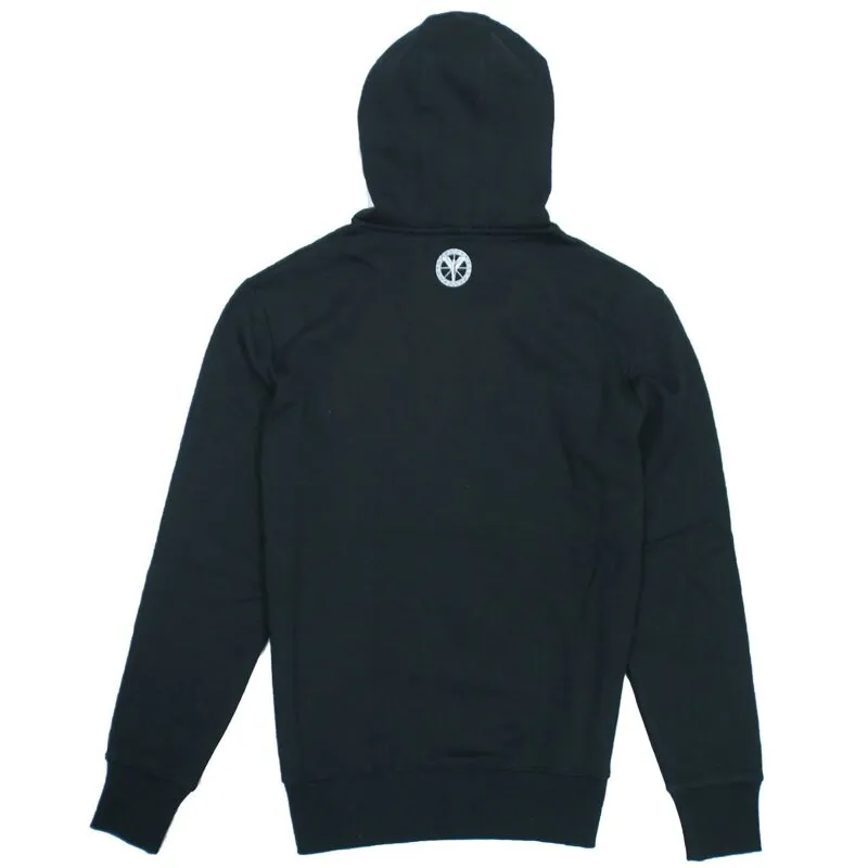 Carlo Colucci Herren Hoodie Block Logo Print schwarz