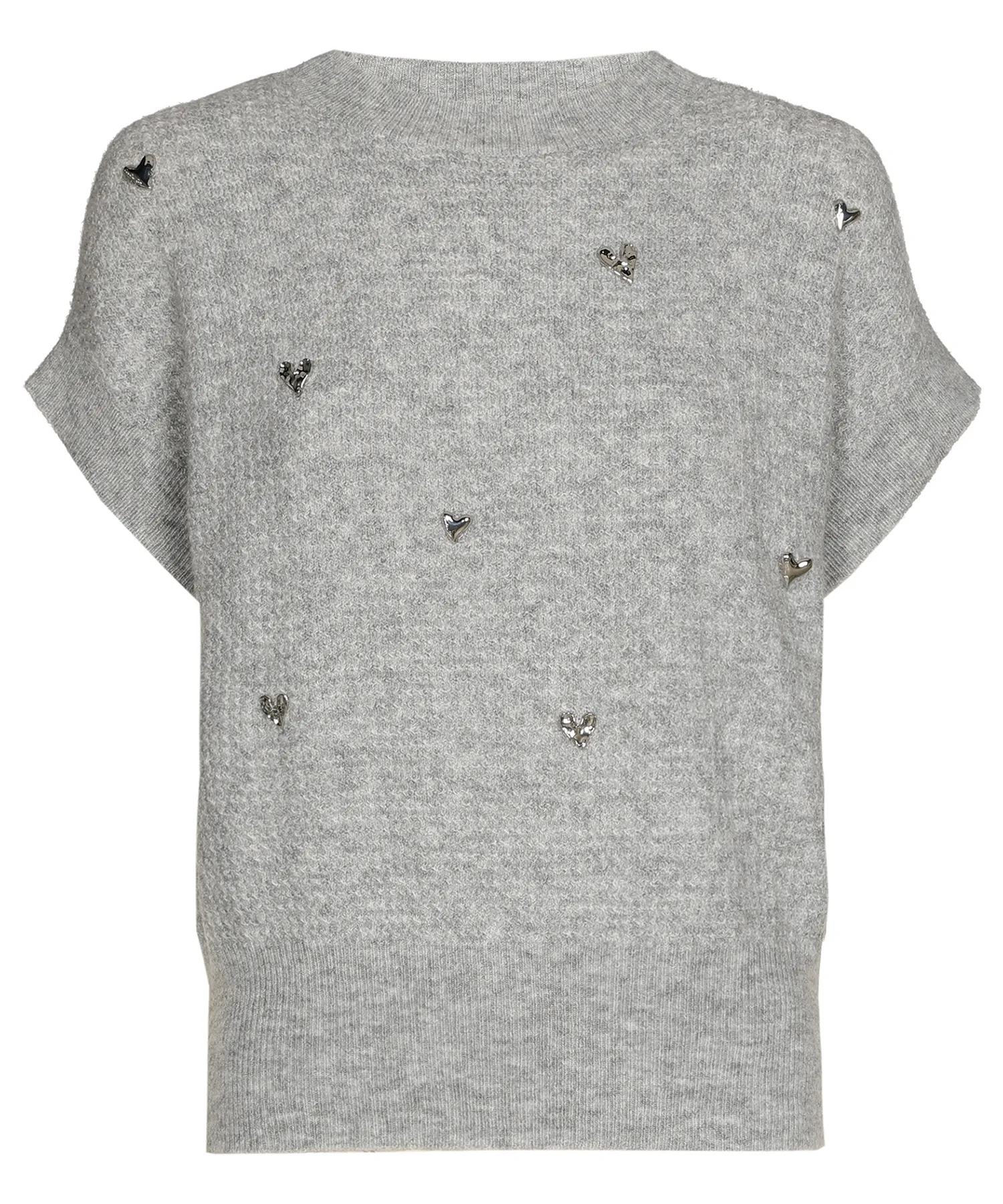 Caroline Biss Pullover aus Wollmischung mit Waffelmuster Herzen