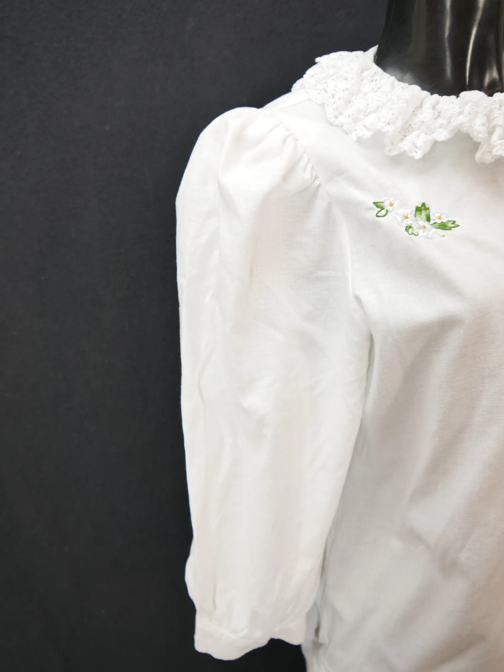 Gr.42 Trachtenbluse weiß Bluse Sportalm Baumwolle Stickerei Spitze