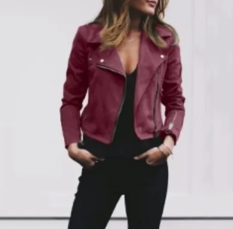 Heidi-Mode | Vegane Leder Bikerjacke Mit Reißverschluss Für Frauen