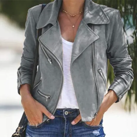 Heidi-Mode | Vegane Leder Bikerjacke Mit Reißverschluss Für Frauen
