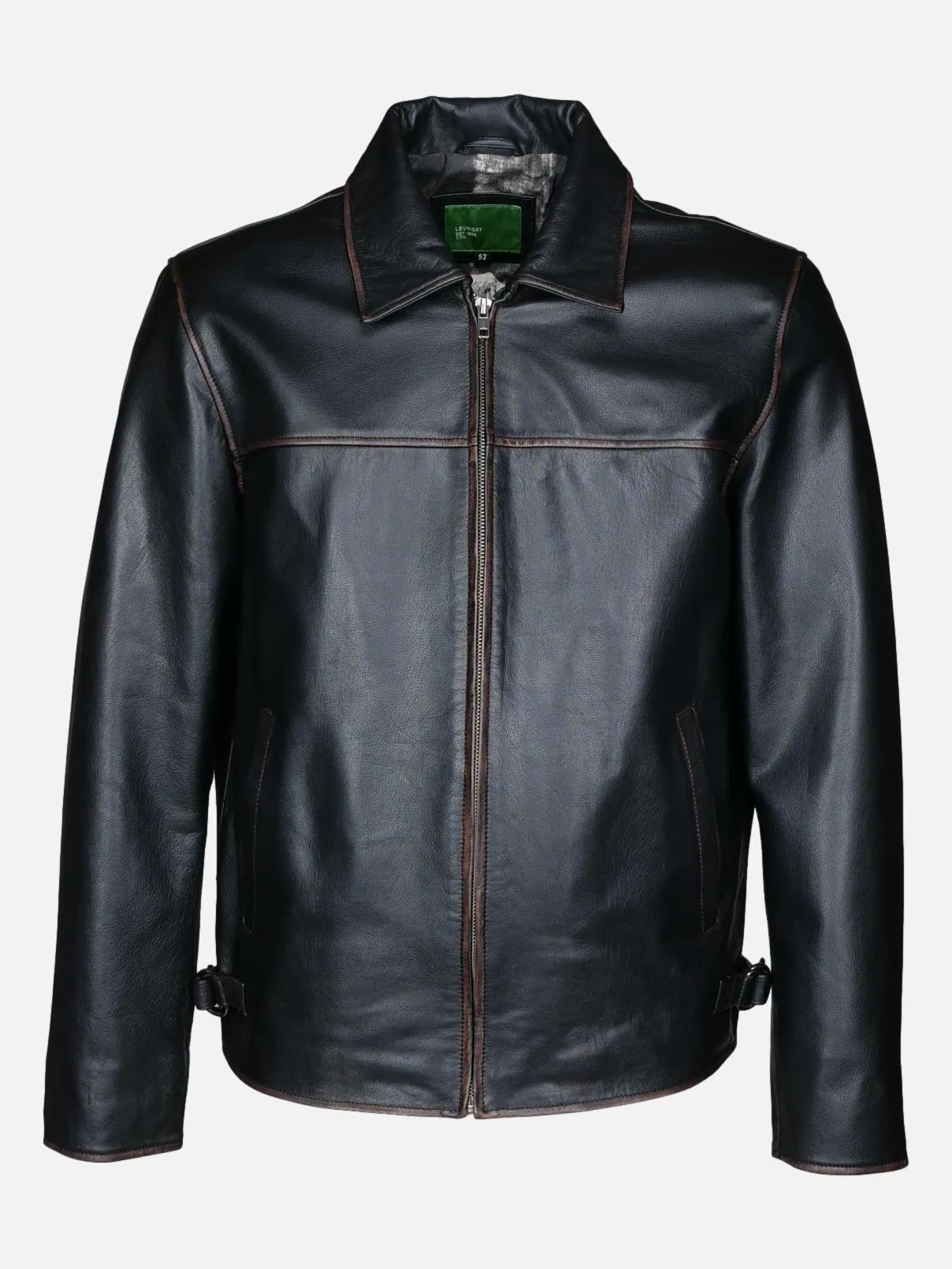 James Dean - Jacke aus Ziegenleder mit Abrieb - Herren - Schwarz 