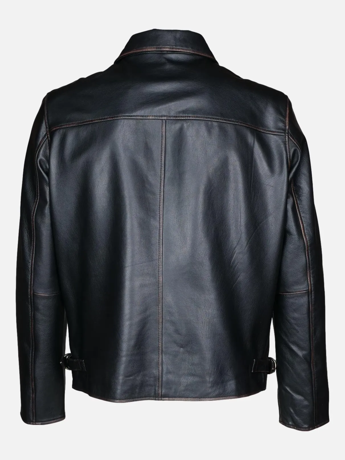 James Dean - Jacke aus Ziegenleder mit Abrieb - Herren - Schwarz 