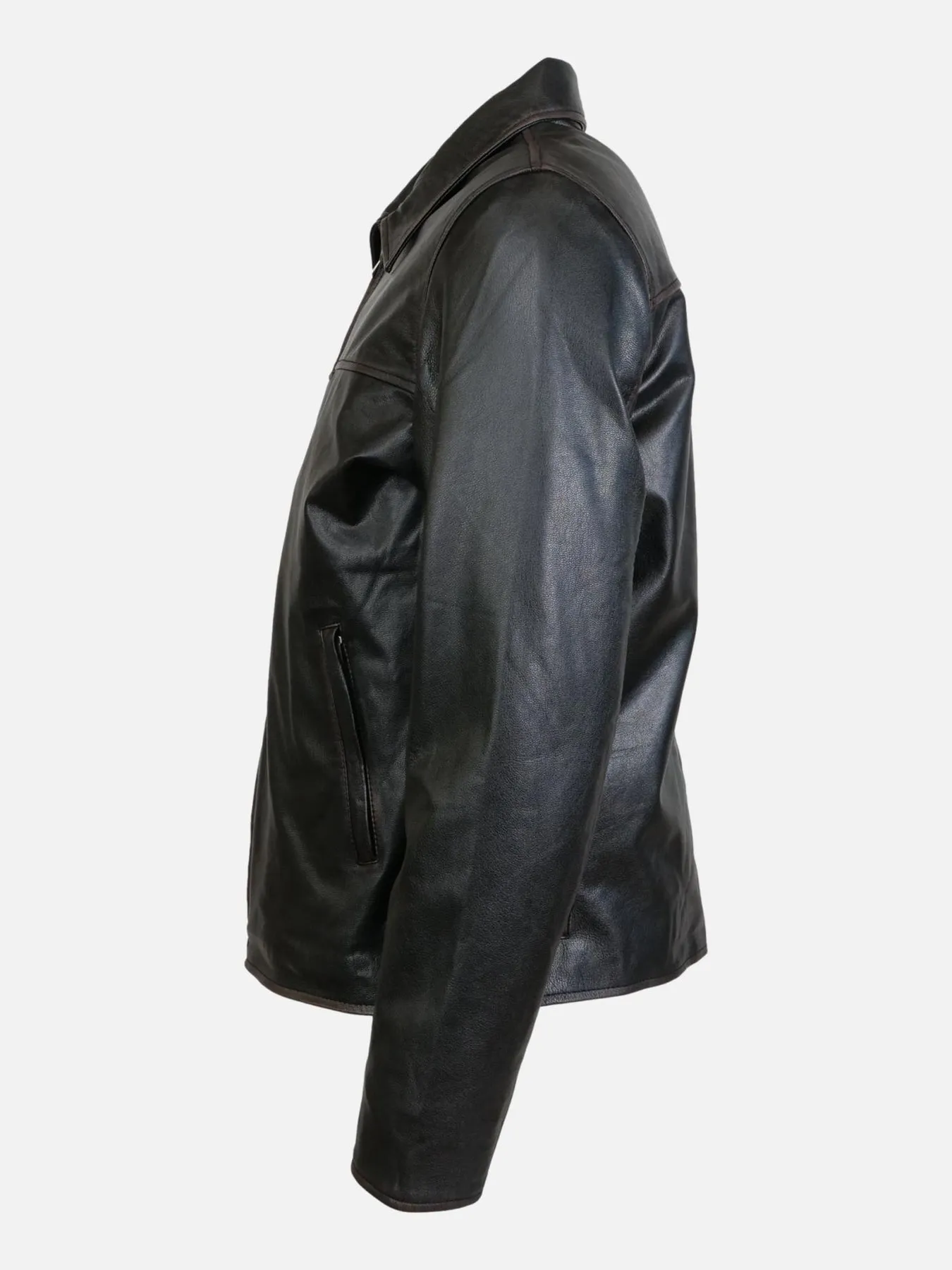 James Dean - Jacke aus Ziegenleder mit Abrieb - Herren - Schwarz 